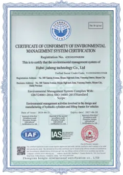 Certificate of Conformity of Enviromental Management System Certification